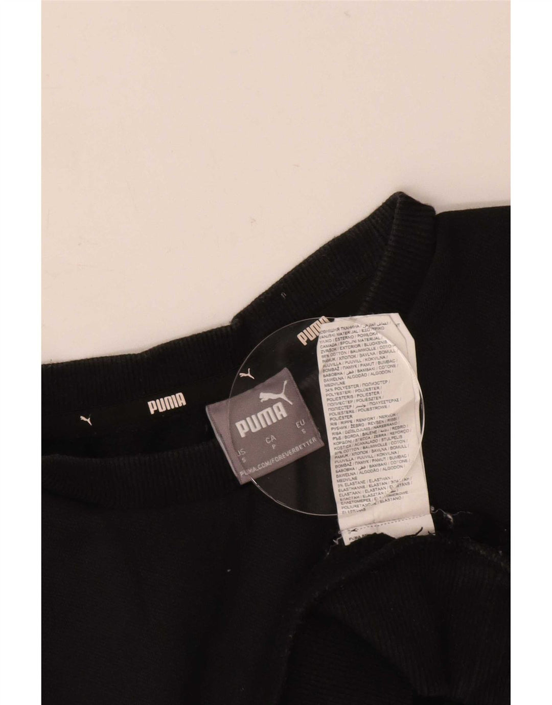 Puma Mens Graphic Moletom Jumper Pequeno Algodão Preto