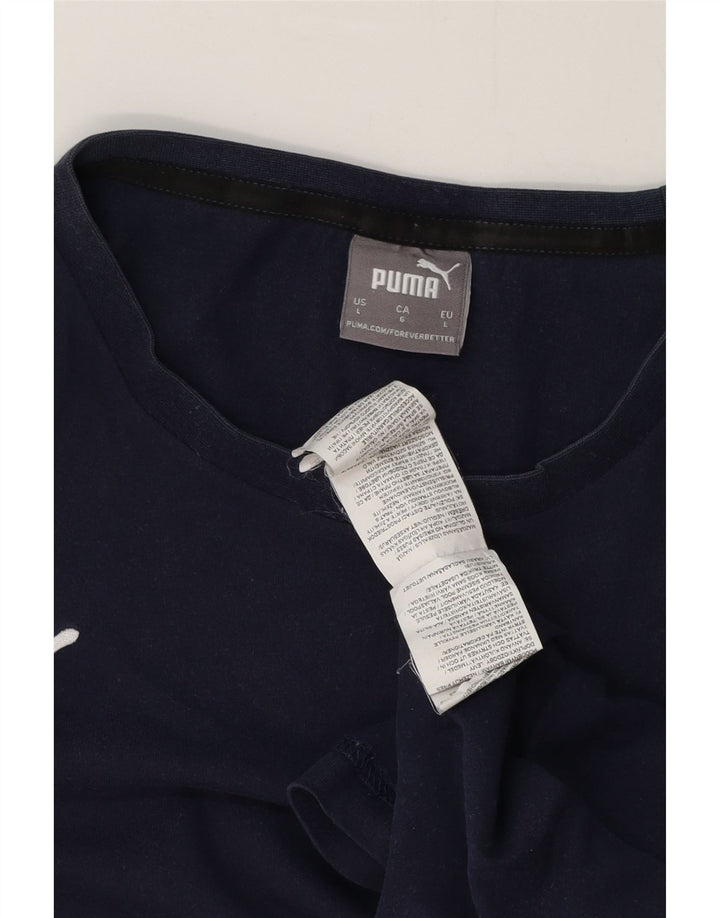 Camiseta masculina Puma grande algodão azul marinho