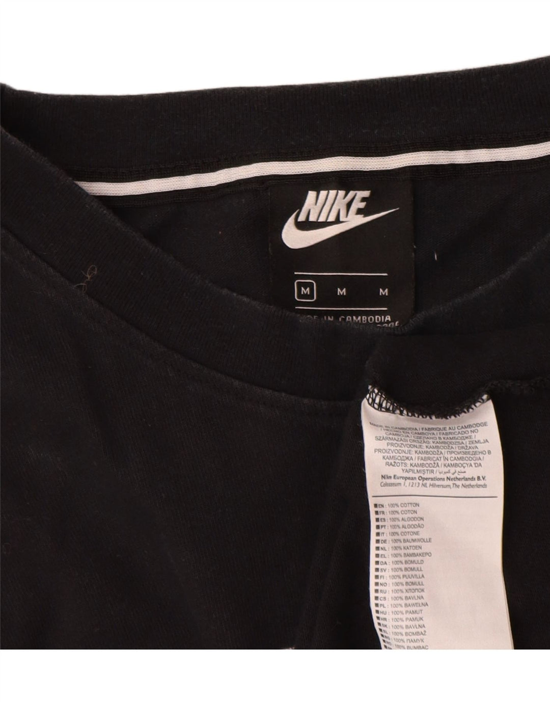 Camiseta Nike masculina gráfica Top médio algodão preto