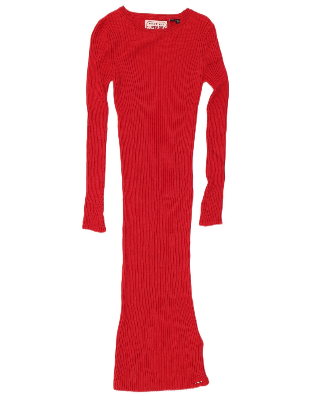 Vestido Maxi Jumper Feminino Superdry Reino Unido 10 Pequeno Viscose Vermelha