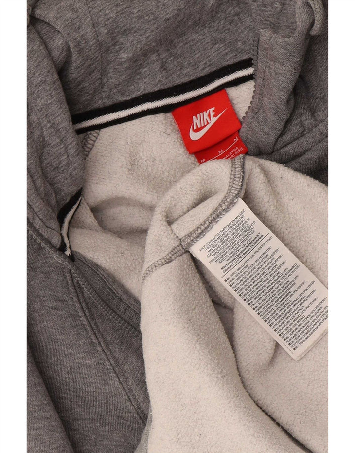 Suéter Nike masculino com capuz e zíper cinza médio algodão