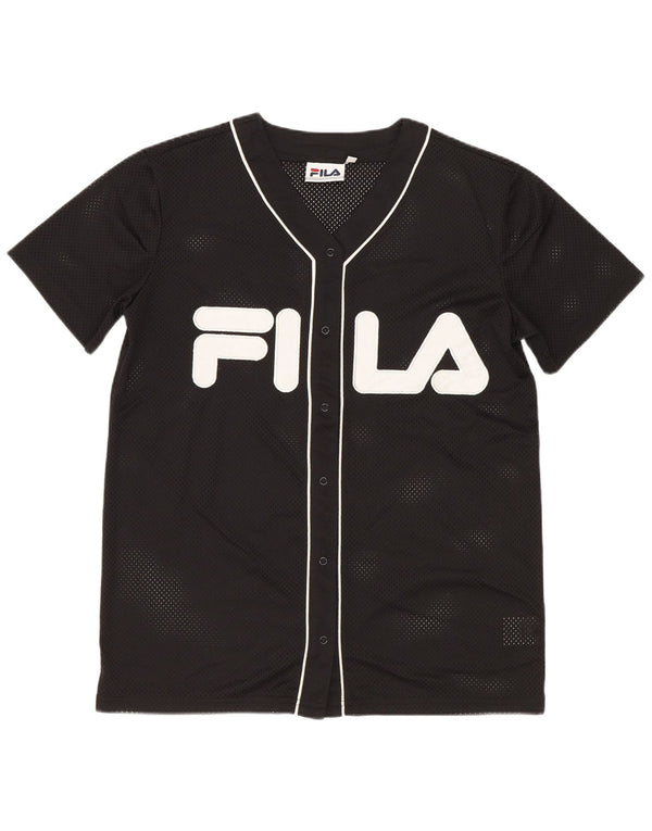 Fila Womens Graphic Oversized Jersey Top UK 6 XS Poliéster Preto
