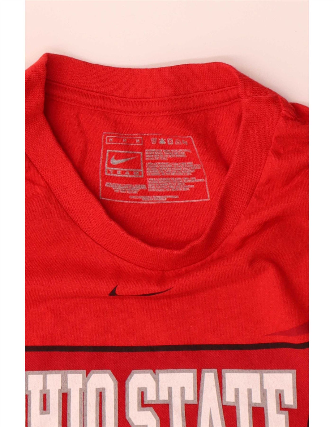 Camiseta masculina Nike Ohio State Buckeyes gráfica top médio algodão vermelho