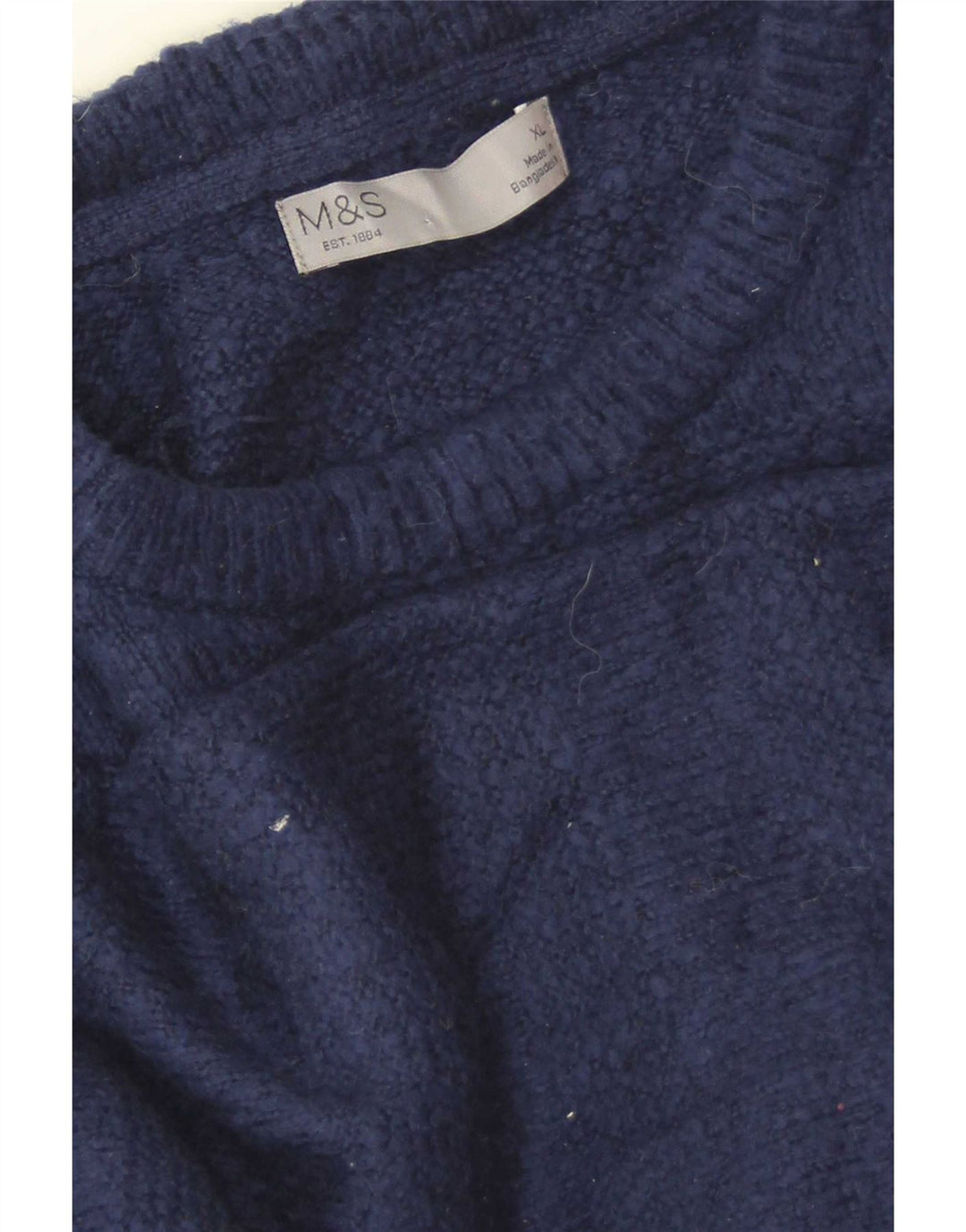Suéter masculino Marks & Spencer com gola redonda XL azul marinho