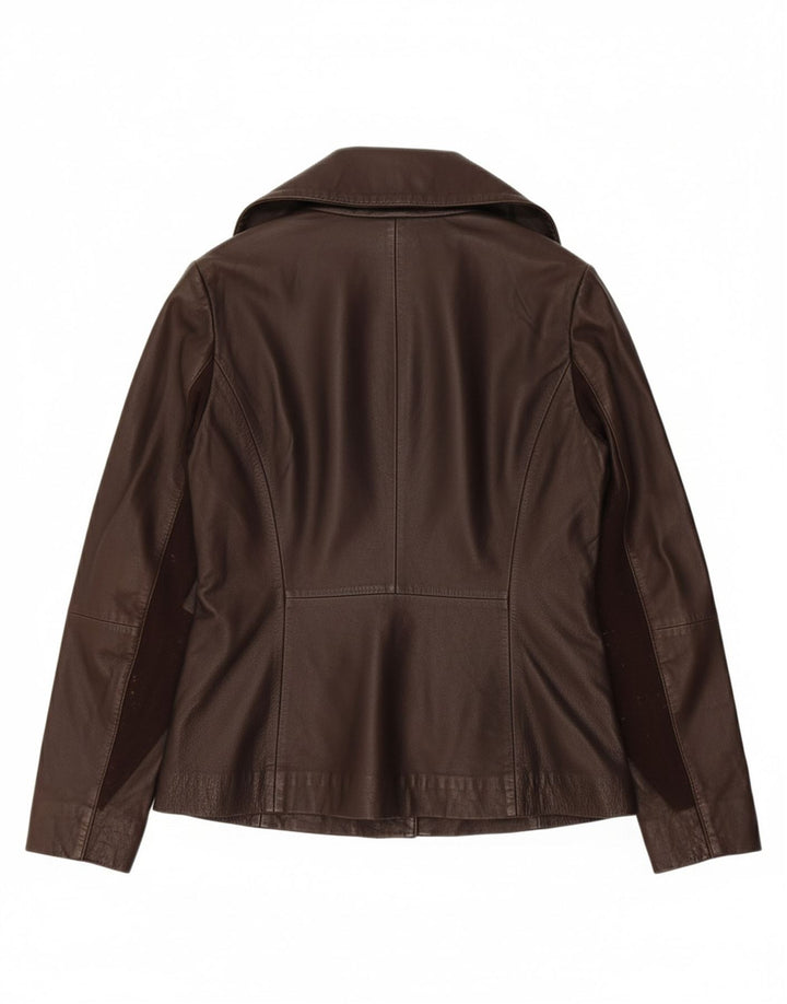 Jaqueta de couro feminina TED BAKER tamanho 4 grande couro marrom