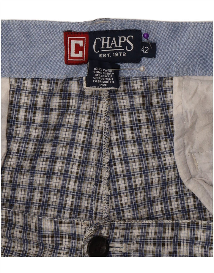 Shorts Chino Masculino Chaps W42 2XL Algodão Xadrez Azul