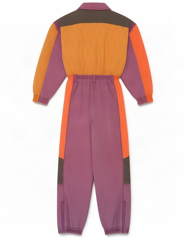 Macacão de esqui gráfico feminino Lutha UK 10 pequeno bloco colorido multicolorido