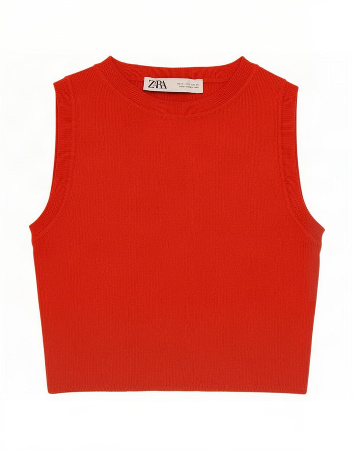 Colete feminino Zara UK 8 pequeno viscose vermelha