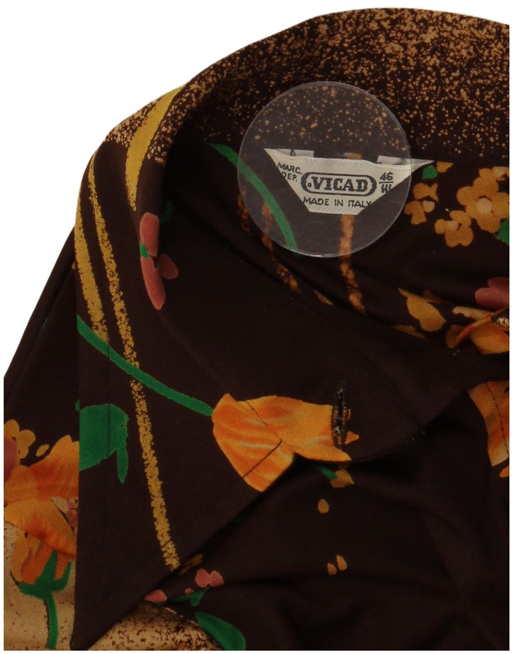 Blusa feminina vintage IT 46 grande marrom floral