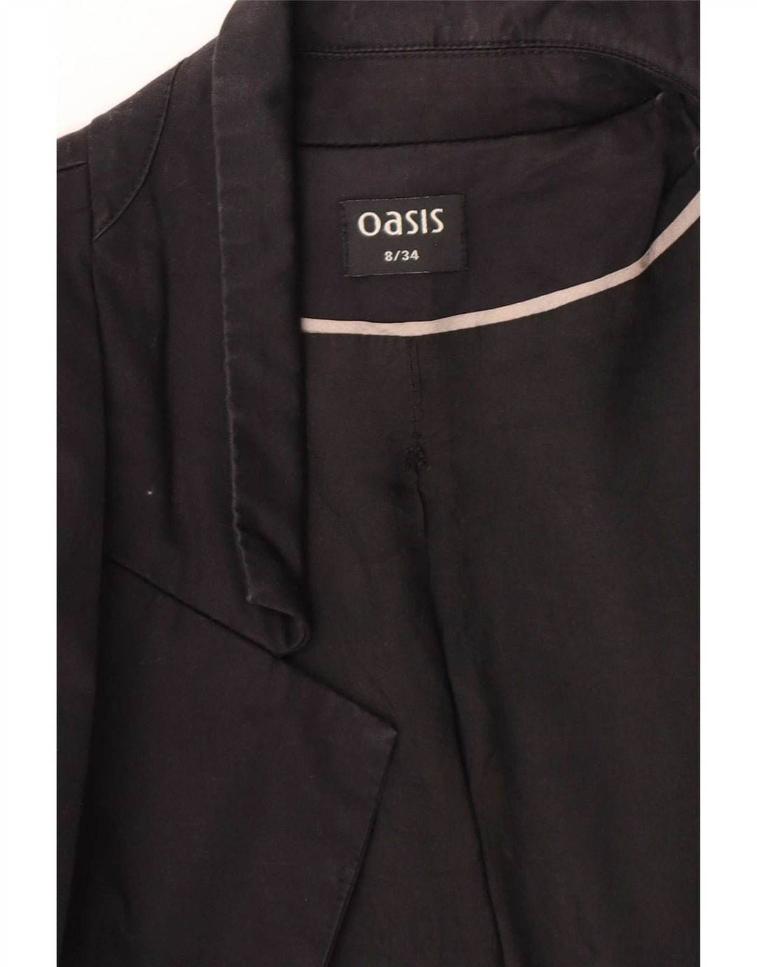 Jaqueta blazer feminina Oasis com 1 botão Reino Unido 8 pequena preta