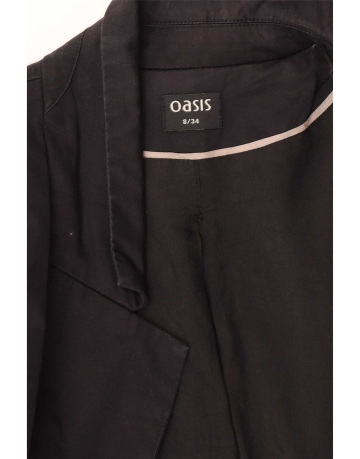 Jaqueta blazer feminina Oasis com 1 botão Reino Unido 8 pequena preta