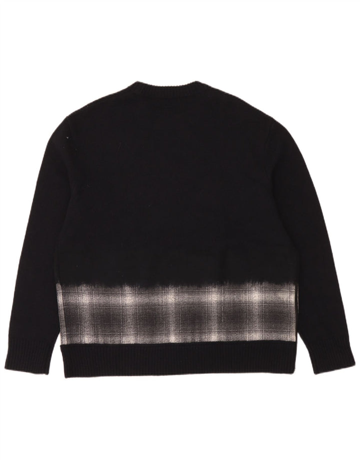 Suéter masculino All Saints com gola redonda grande e xadrez médio azul marinho