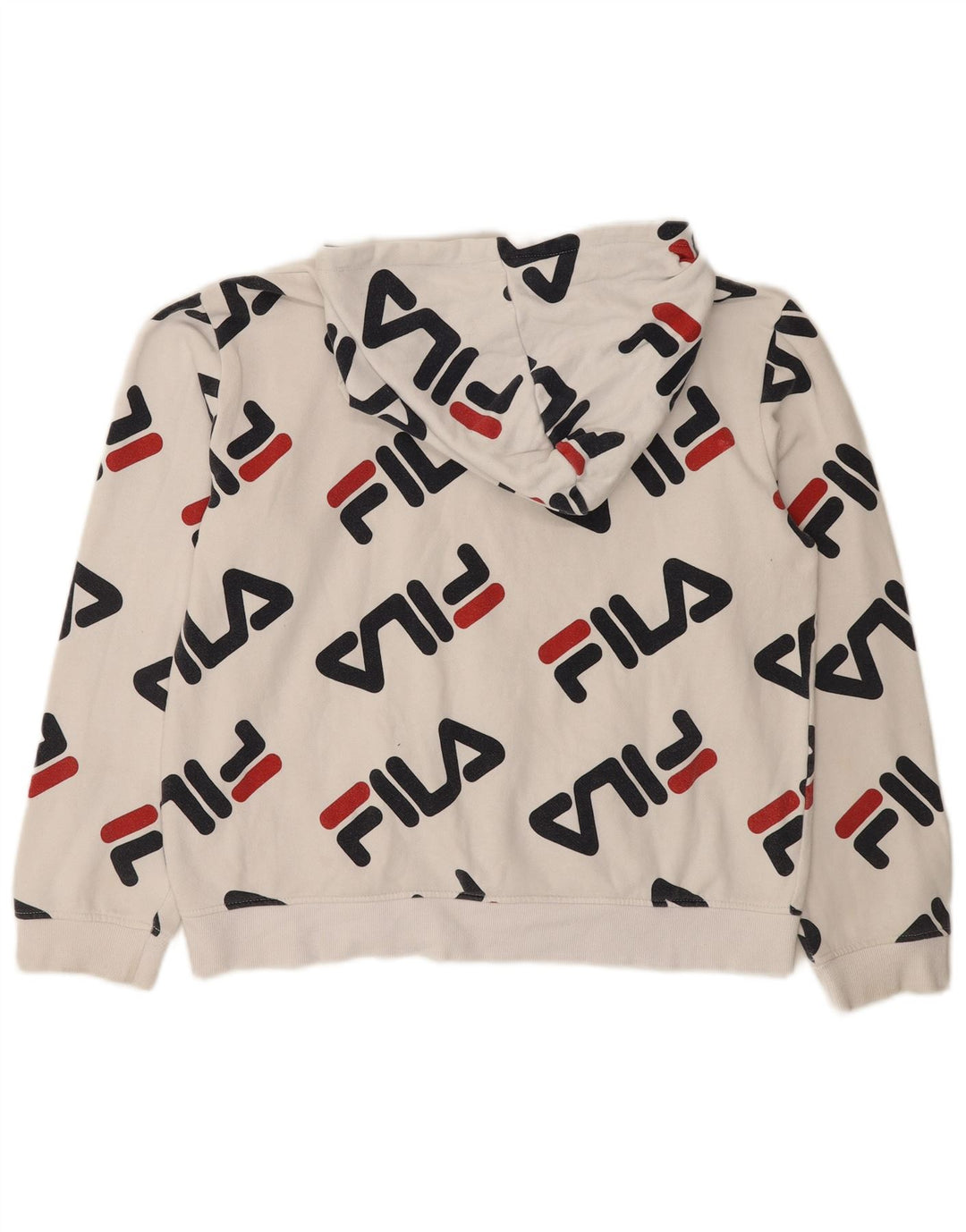 FILA Suéter gráfico feminino com capuz 15-16 anos 2XL algodão branco