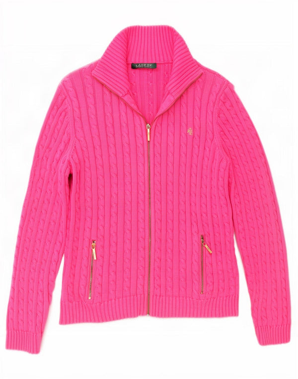Suéter cardigã feminino Ralph Lauren Reino Unido 8 pequeno rosa