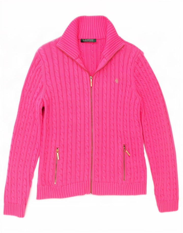 Suéter cardigã feminino Ralph Lauren Reino Unido 8 pequeno rosa