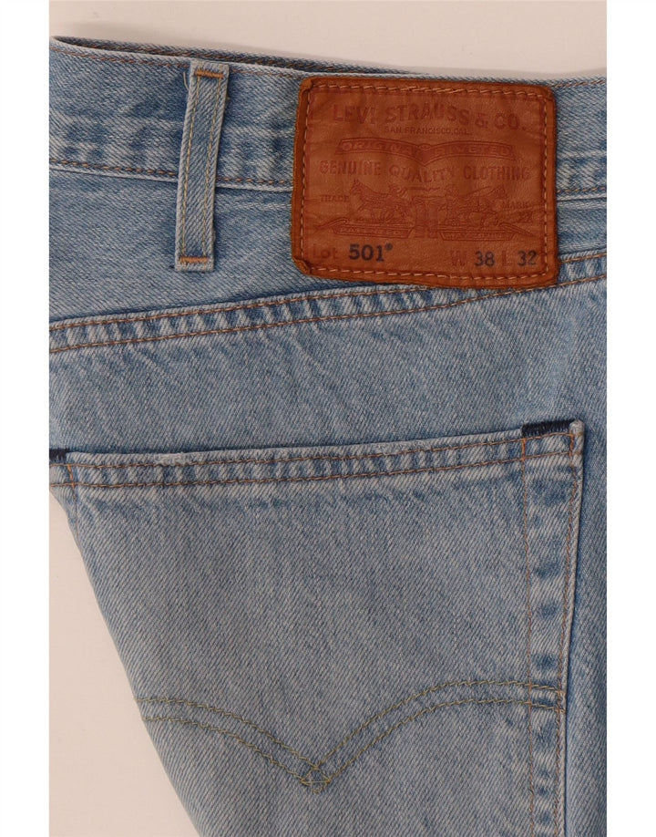 Levi's Masculino 501 Straight Jeans W38 L32 Azul Algodão