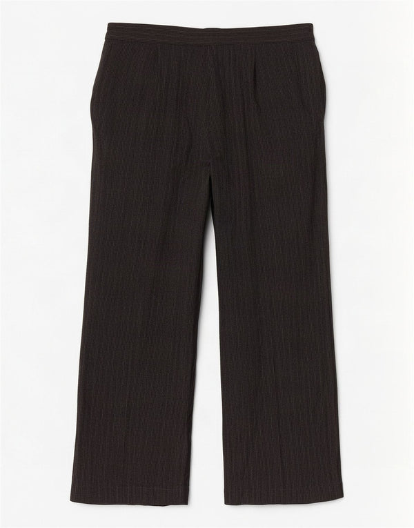 Calça feminina Marks & Spencer UK 16 grande W34 L30 listrada cinza