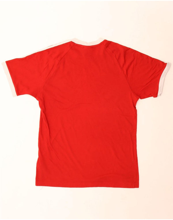 Adidas Mens Camiseta Top Médio Algodão Vermelho