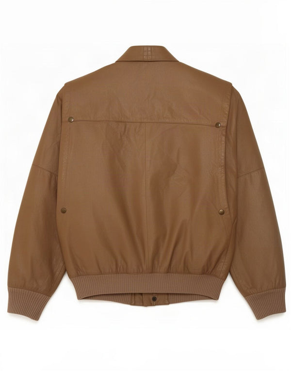 Jaqueta de couro masculina vintage IT 48 marrom médio