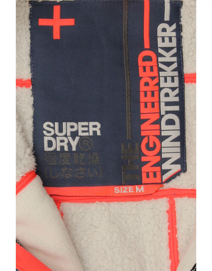 Jaqueta corta-vento feminina Superdry The Windtrekker com capuz Reino Unido 14 azul médio