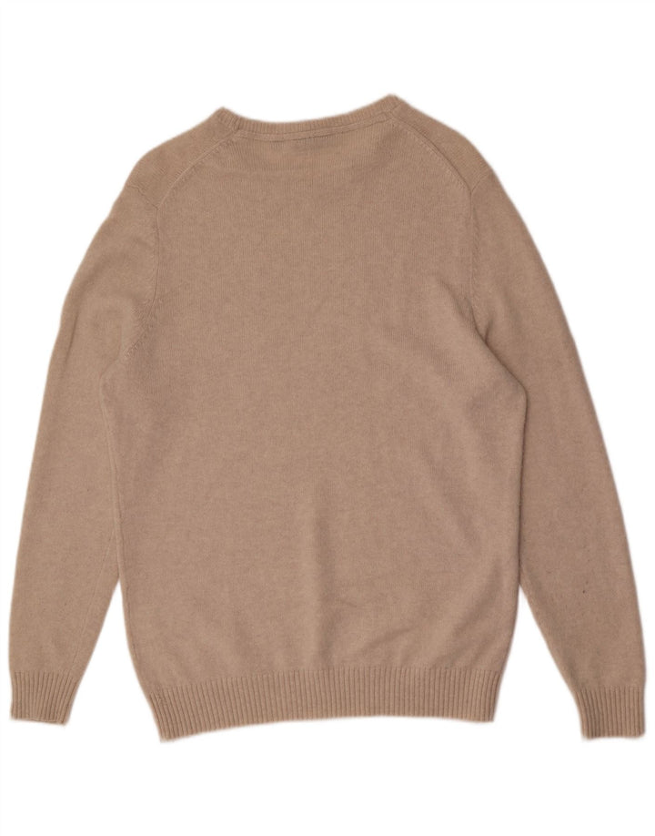 Suéter masculino LYLE & SCOTT com gola canoa grande de lã bege