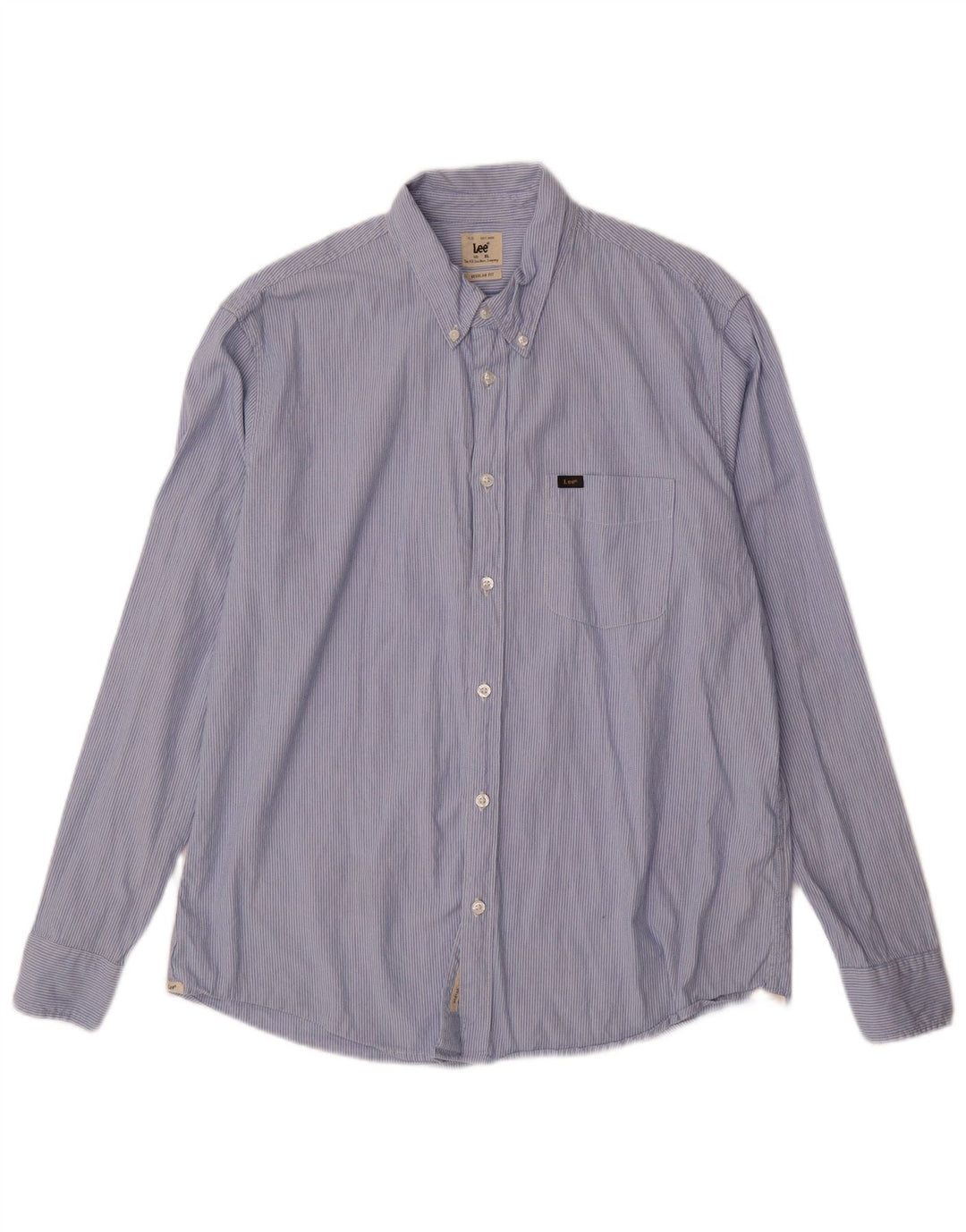 Camisa masculina LEE Regular Fit XL algodão listrado azul