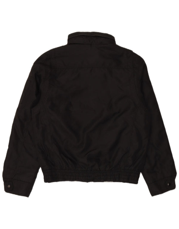 Jaqueta bomber masculina com capuz ZARA UK 40 grande nylon preto