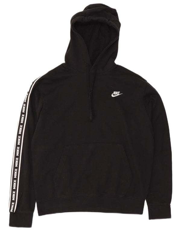 Nike masculino gráfico moletom com capuz médio algodão preto