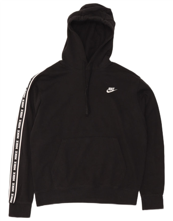 Nike masculino gráfico moletom com capuz médio algodão preto