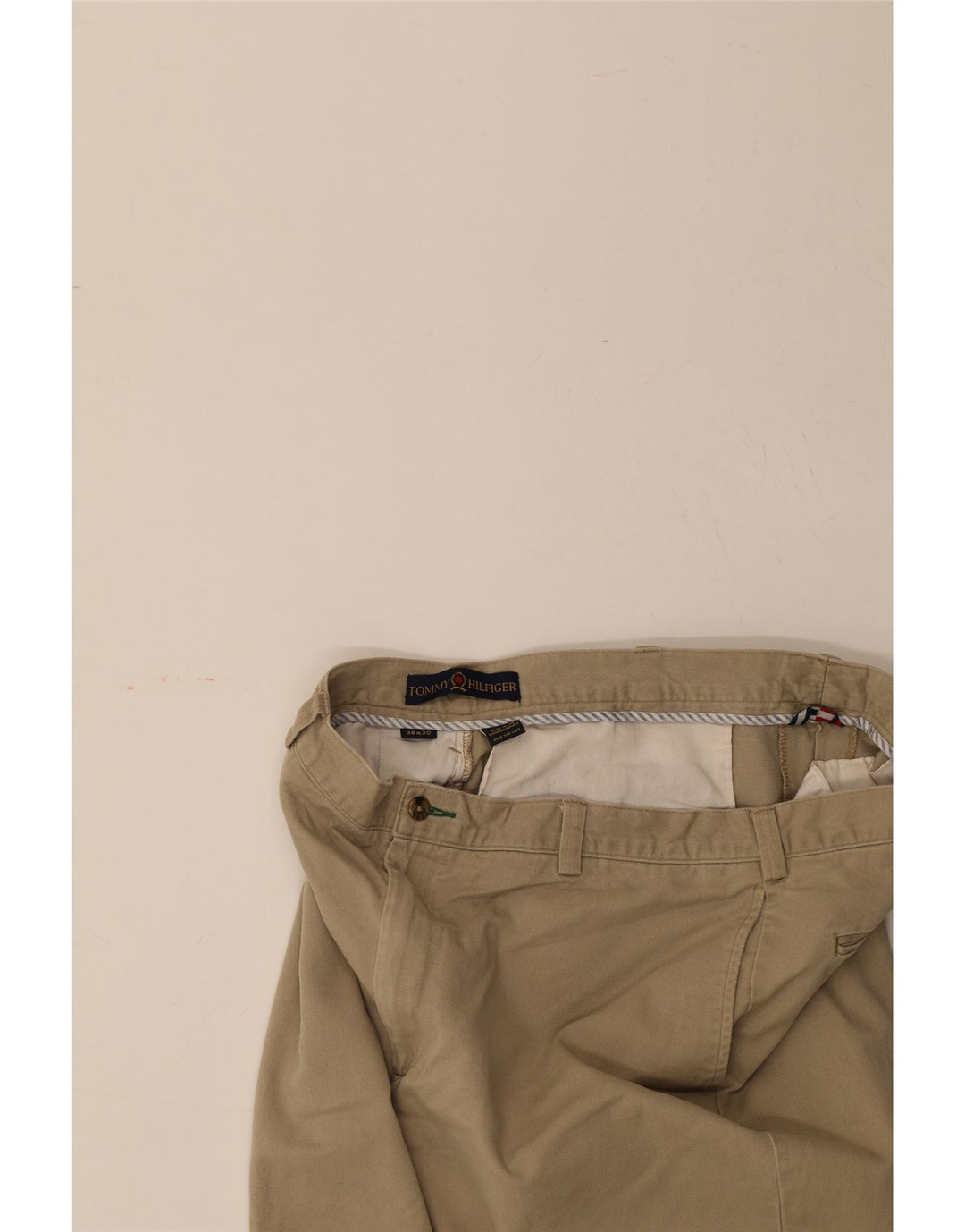 TOMMY HILFIGER Mens Straight Chino Trousers W38 L30 Brown Vintage Tommy Hilfiger and Second-Hand Tommy Hilfiger from Messina Hembry 