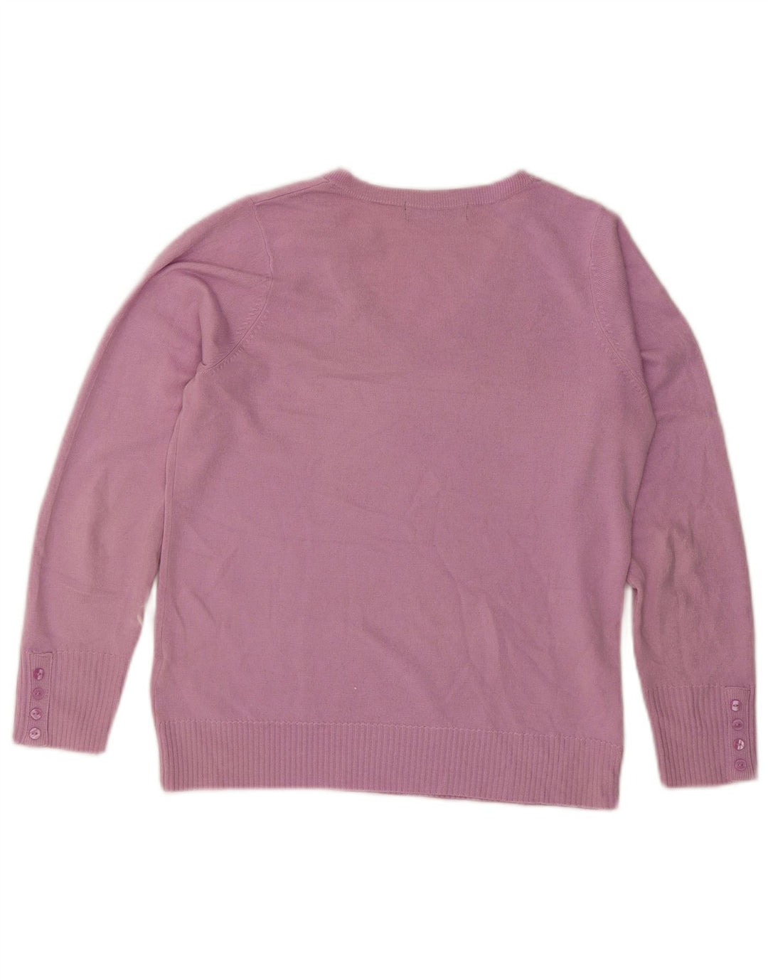 Suéter feminino Marks & Spencer com decote em V Reino Unido 12 acrílico roxo médio