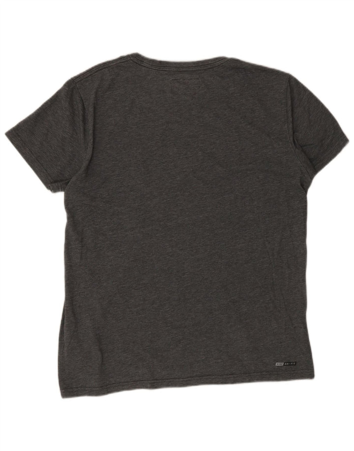 Camiseta masculina HURLEY Dri Fit Top de algodão cinza médio