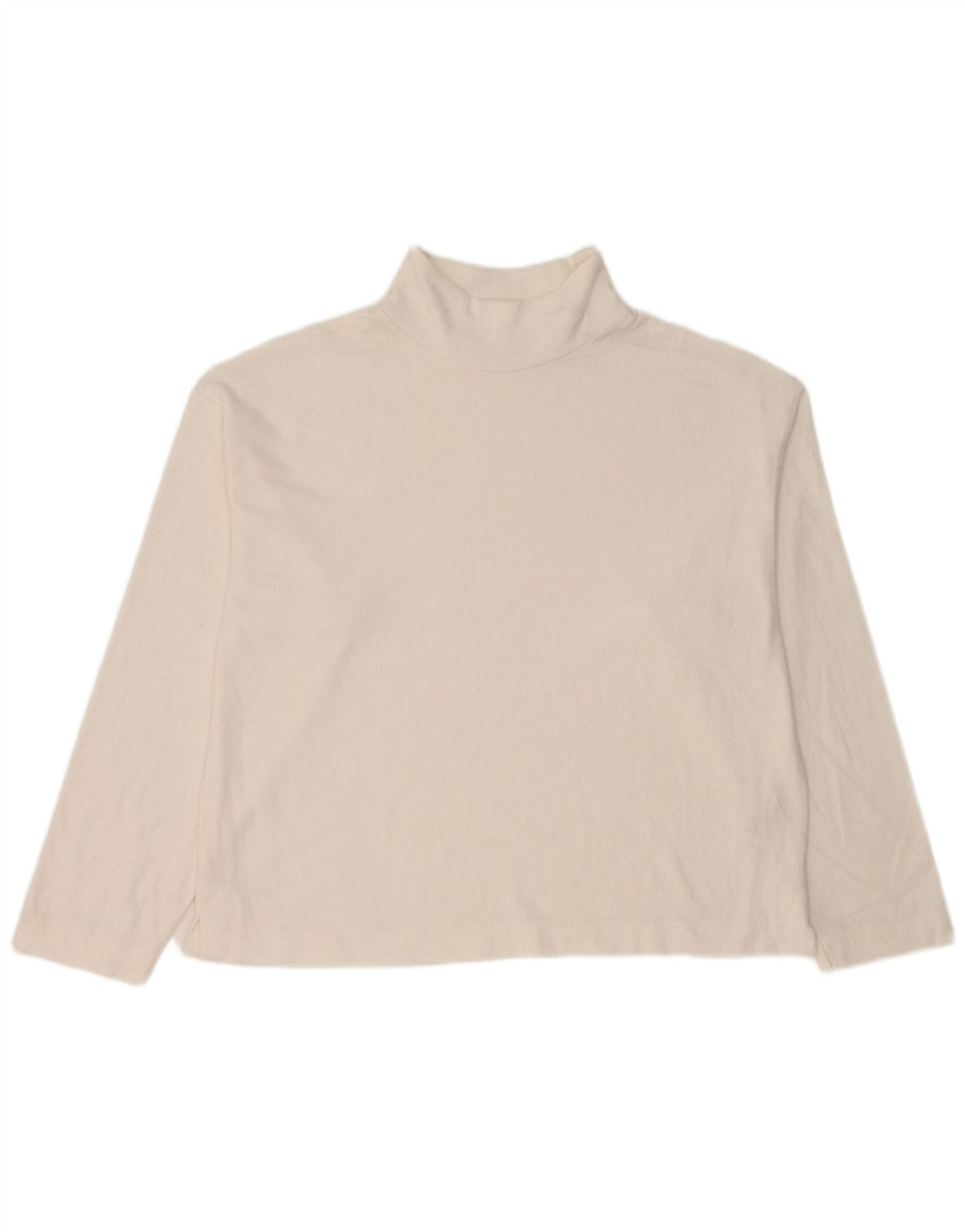 Top feminino Marks & Spencer manga comprida UK 12 poliéster branco médio