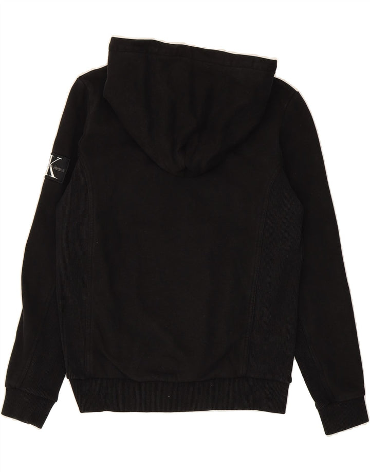 CALVIN KLEIN Girls Hoodie Jumper 13-14 Years Black Cotton Vintage Calvin Klein and Second-Hand Calvin Klein from Messina Hembry 