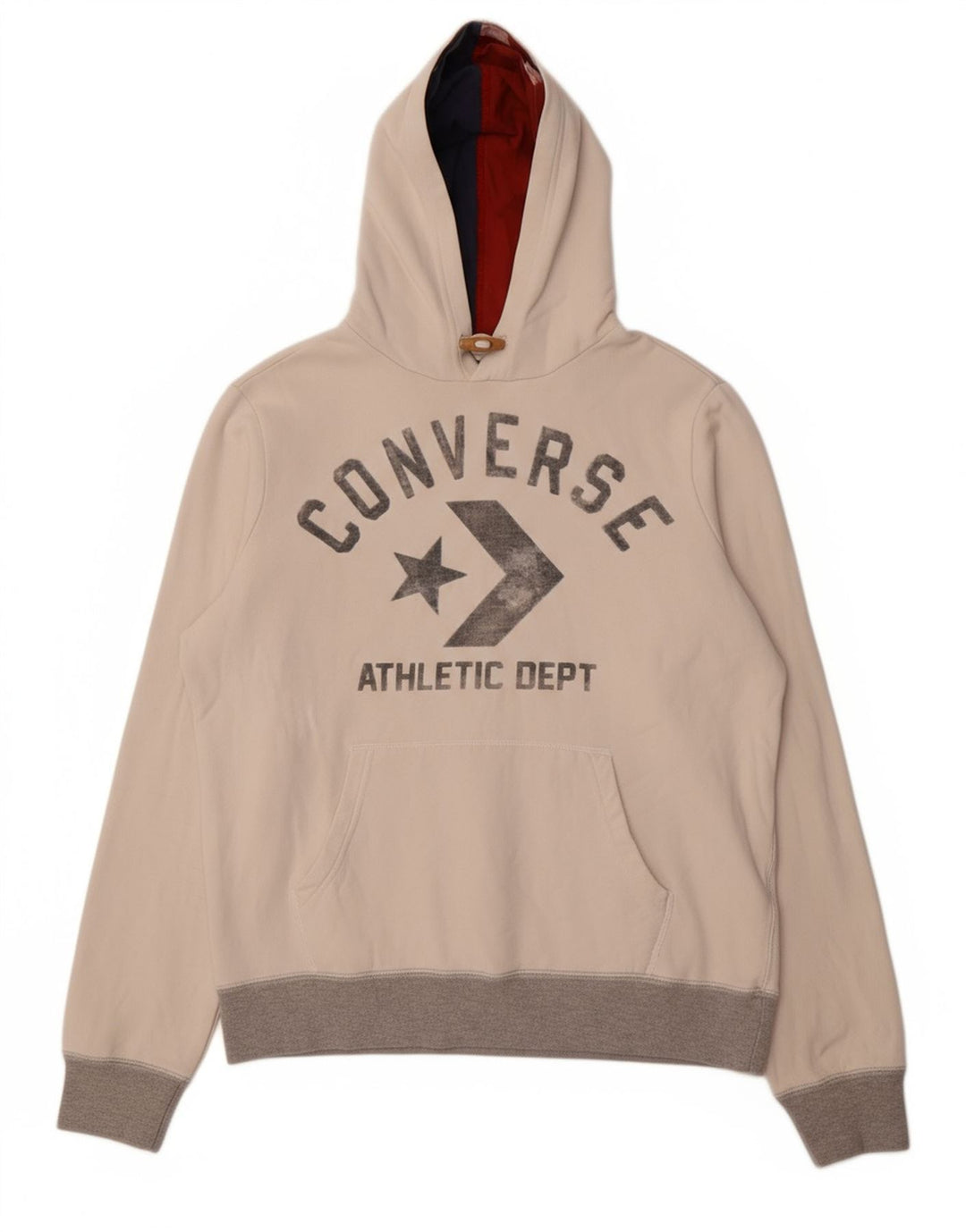 Jumper feminino com capuz gráfico CONVERSE UK 14 algodão branco médio