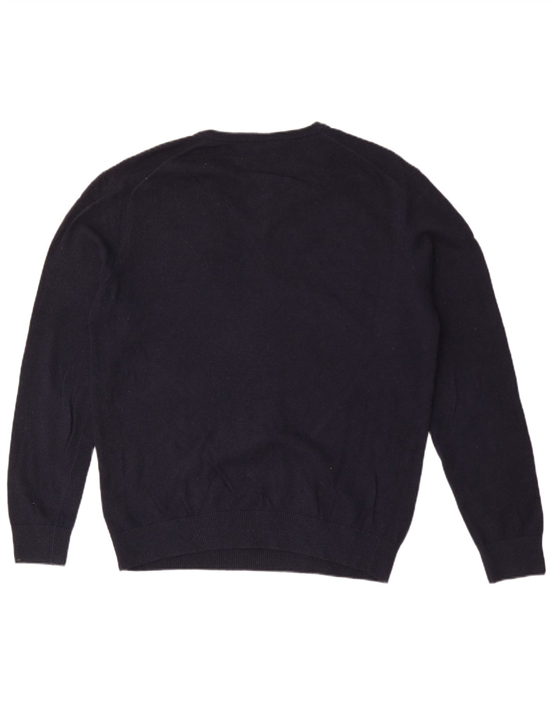 Suéter masculino Lacoste com decote em V tamanho 5 grande lã azul marinho