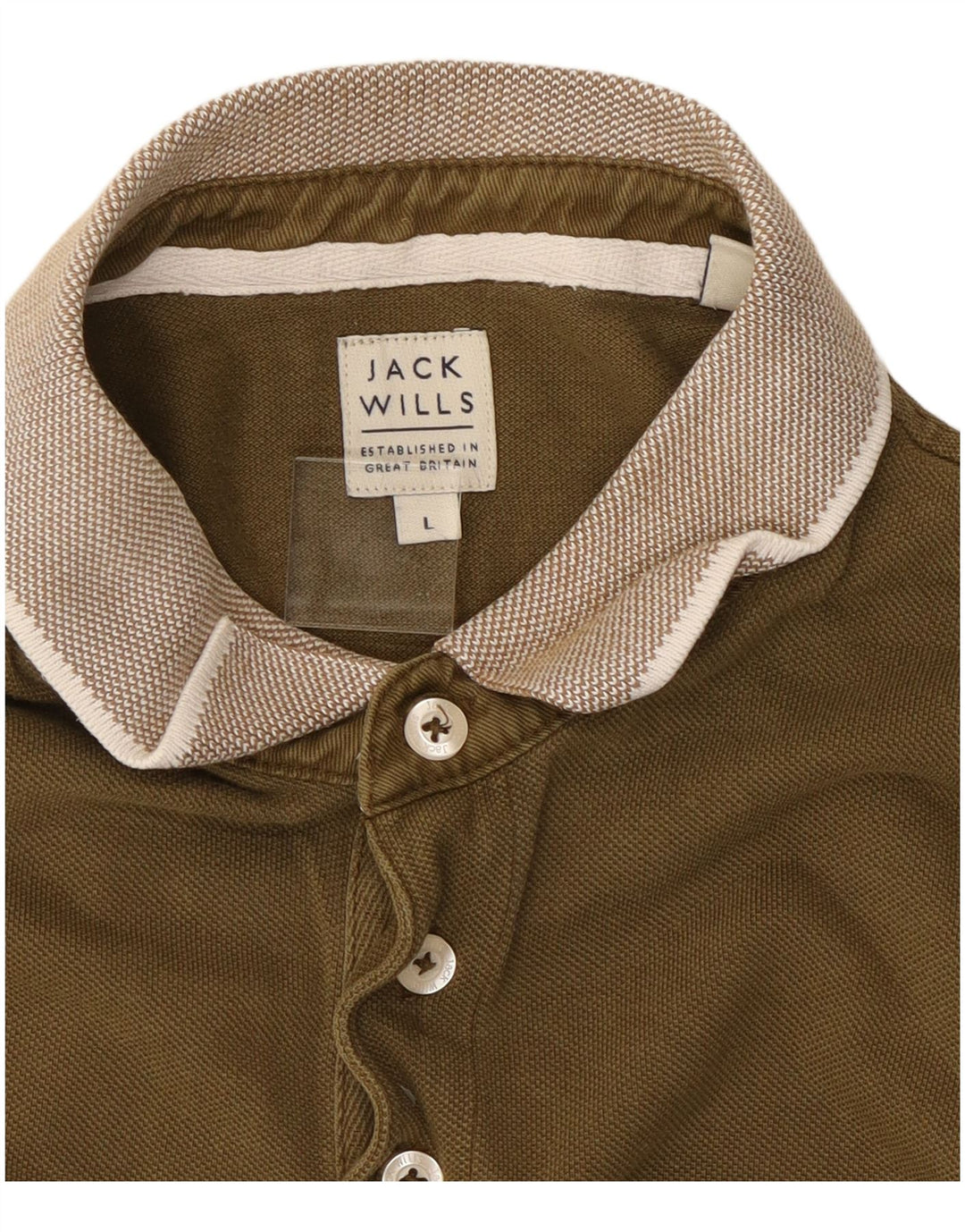 Camisa polo masculina JACK WILLS grande algodão cáqui