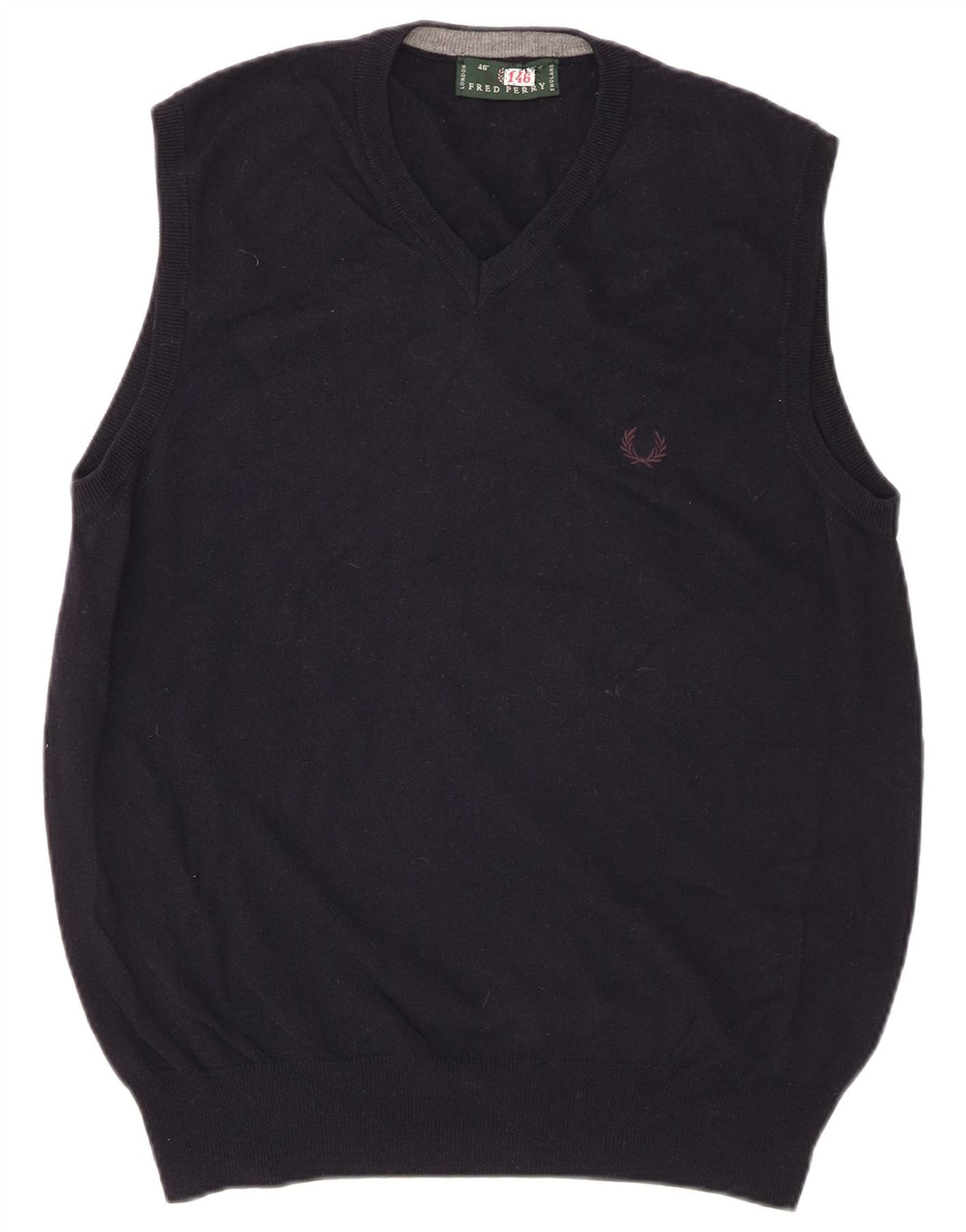Regata masculina Fred Perry com colete grande de lã azul marinho