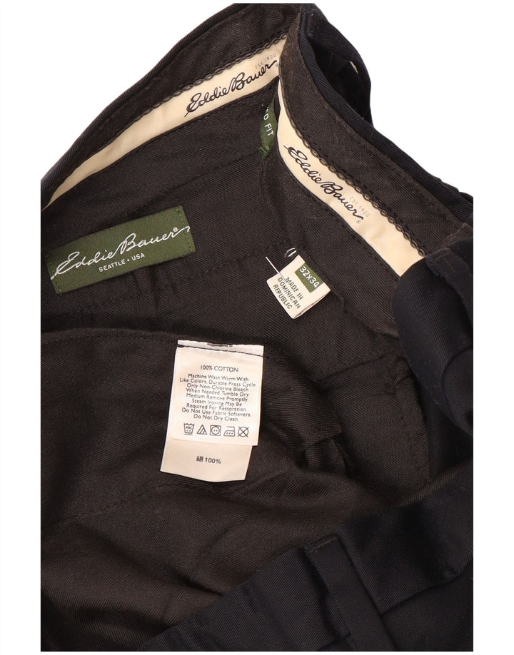 EDDIE BAUER Calça chino masculina reta W32 L34 algodão preto