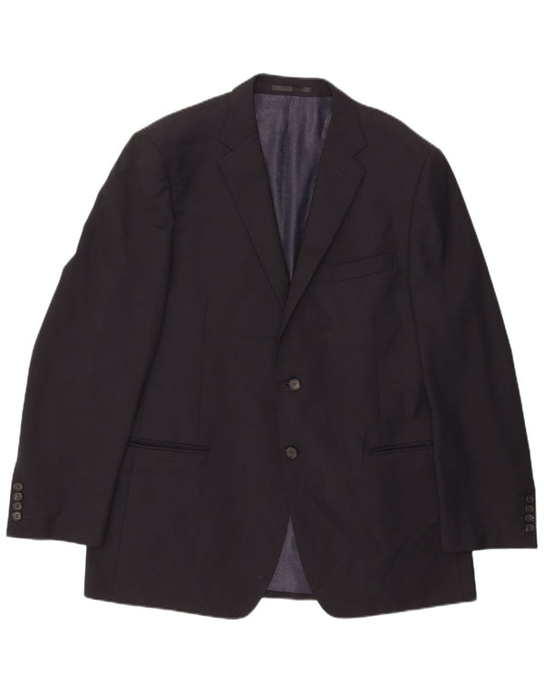 Jaqueta blazer masculina Marks & Spencer Autograph 2 botões Reino Unido 44 XL azul marinho