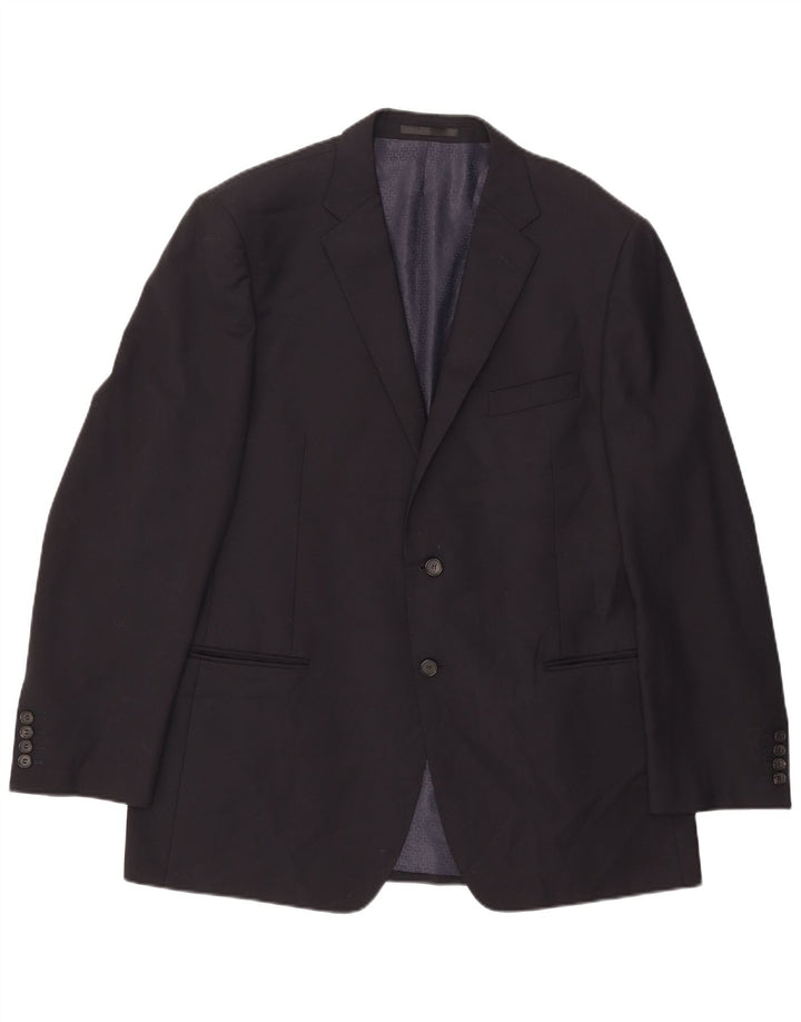 Jaqueta blazer masculina Marks & Spencer Autograph 2 botões Reino Unido 44 XL azul marinho