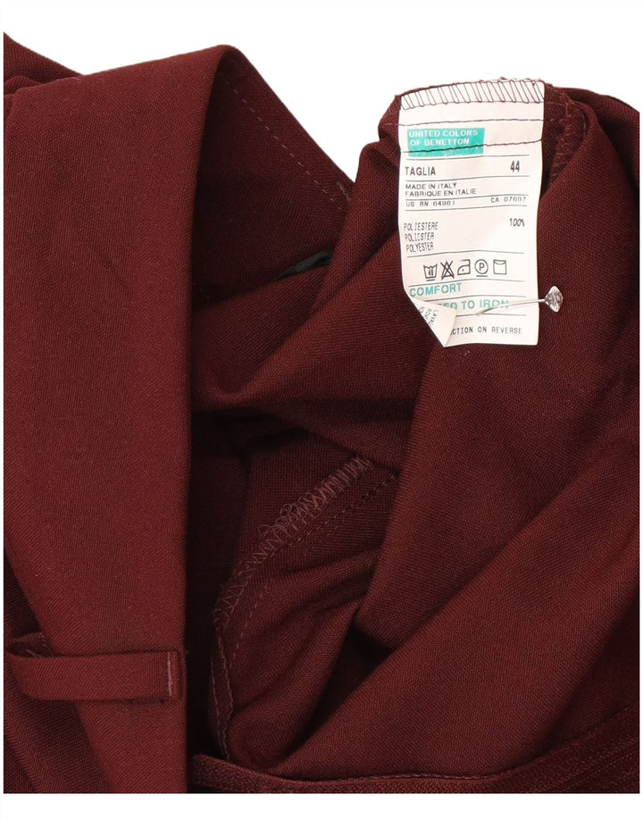 Saia Midi Feminina Benetton IT 44 Médio W28 Poliéster Borgonha