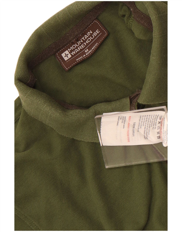 Camisa polo masculina Mountain Warehouse algodão verde médio