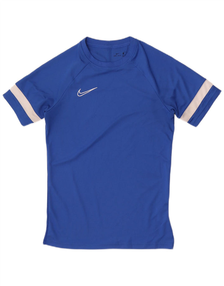 Camiseta masculina NIKE Dri Fit Top pequeno azul colorblock poliéster