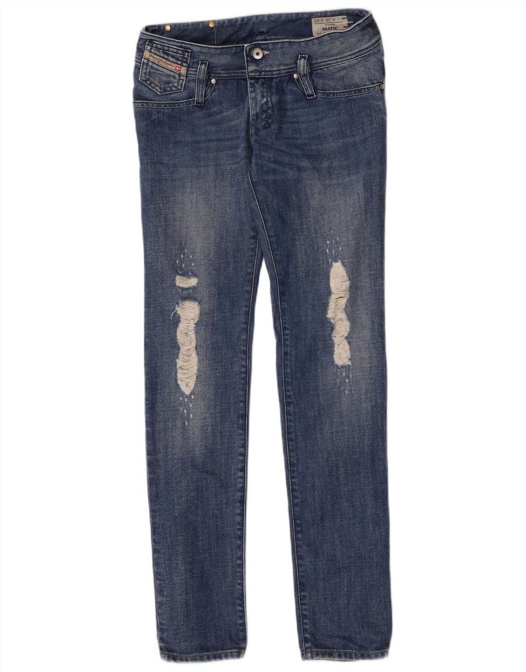 Jeans feminino Diesel Matic Distressed Slim W26 L32 Azul Algodão