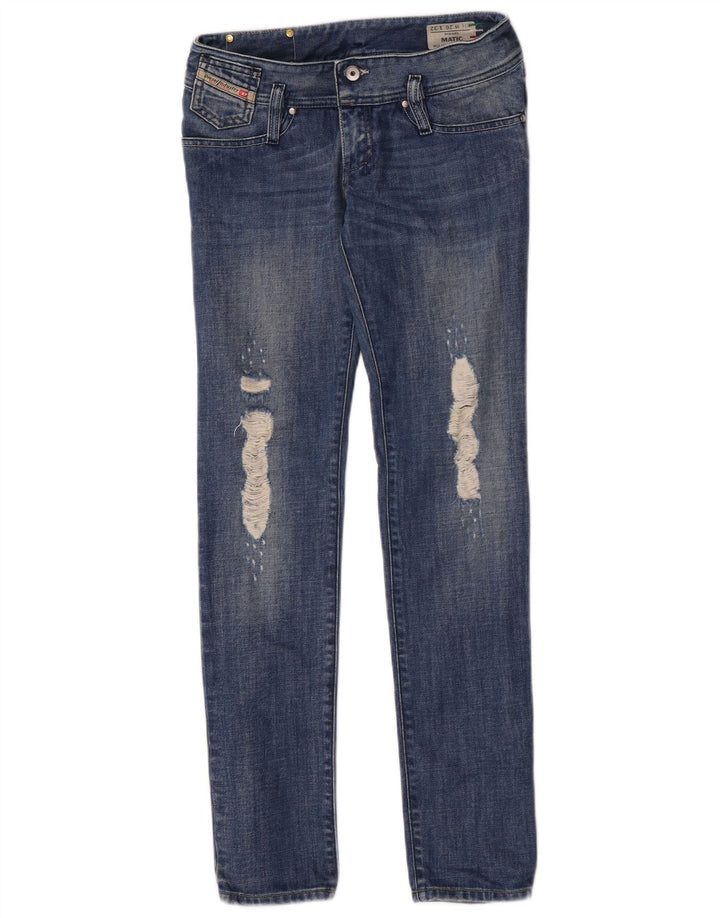 Jeans feminino Diesel Matic Distressed Slim W26 L32 Azul Algodão