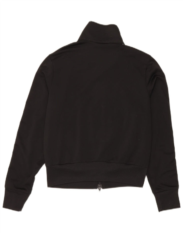 Adidas Womens Crop Tracksuit Top Jacket UK 12 Médio Preto Poliéster