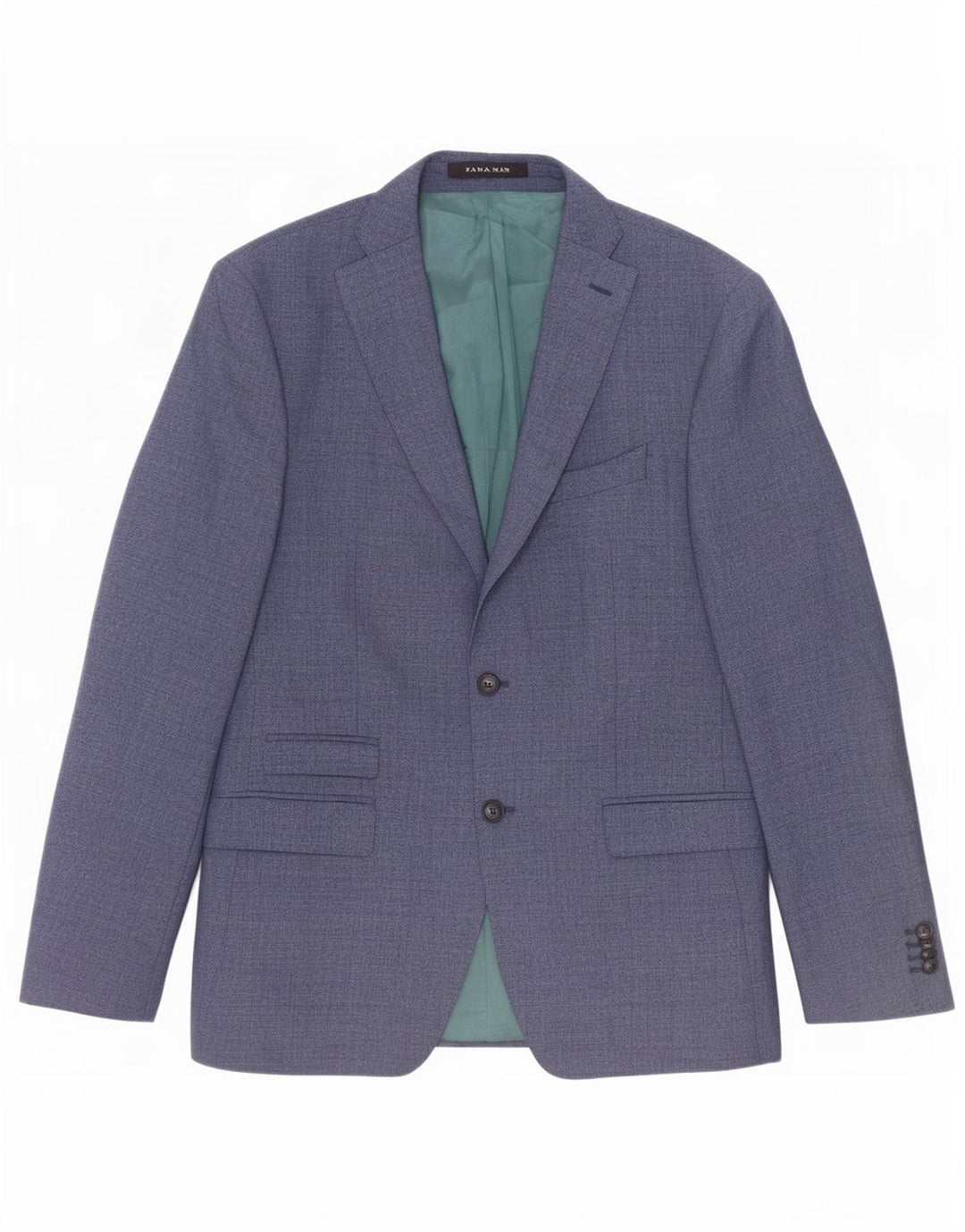 Jaqueta blazer masculina Zara com 2 botões UE 52 grande azul poliéster