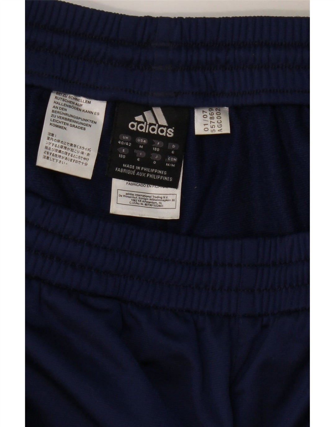 Calças de treino masculinas ADIDAS UK 40/42 médio azul marinho colorblock