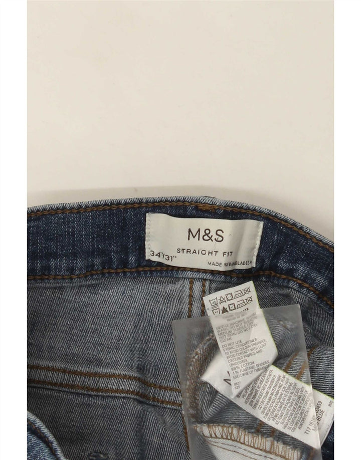 Jeans retos masculinos Marks & Spencer W34 L31 algodão azul